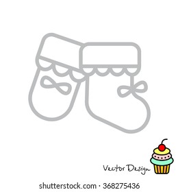 Web line icon. Baby's bootees