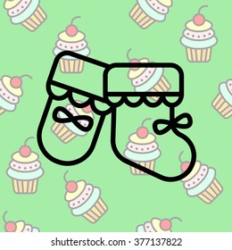 Web line icon. Baby's bootees