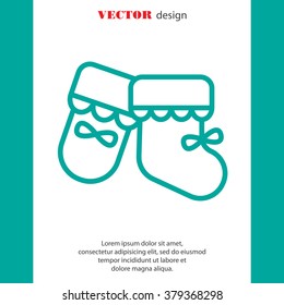 Web line icon. Baby's bootees