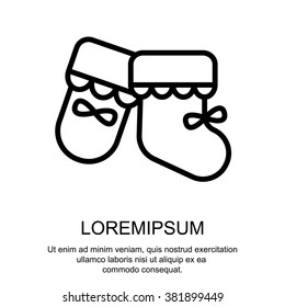 Web line icon. Baby's bootees