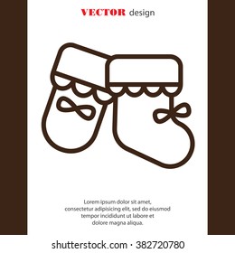 Web line icon. Baby's bootees