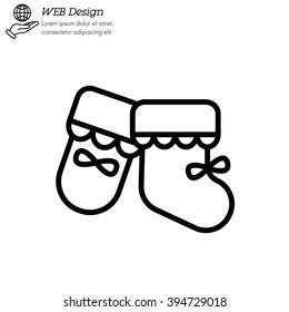 Web line icon. Baby's bootees