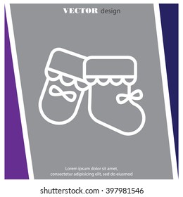 Web line icon. Baby's bootees