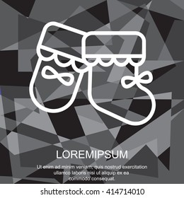 Web line icon. Baby's bootees