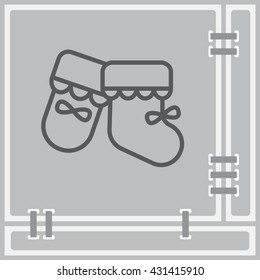 Web line icon. Baby's bootees