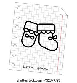 Web line icon. Baby's bootees
