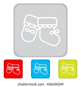 Web line icon. Baby's bootees