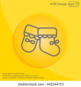 Web line icon. Baby's bootees