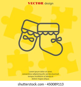 Web line icon. Baby's bootees