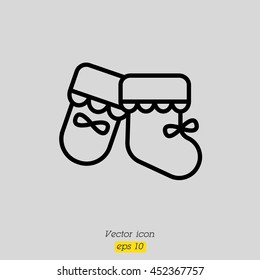 Web line icon. Baby's bootees