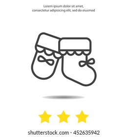 Web line icon. Baby's bootees