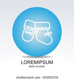 Web line icon. Baby's bootees
