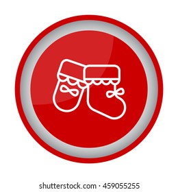 Web line icon. Baby's bootees