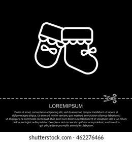 Web line icon. Baby's bootees