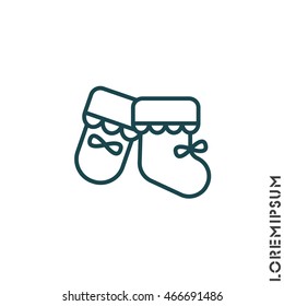 Web line icon. Baby's bootees