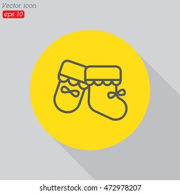 Web line icon. Baby's bootees