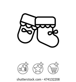 Web line icon. Baby's bootees