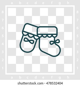 Web line icon. Baby's bootees