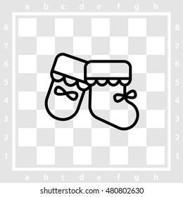 Web line icon. Baby's bootees