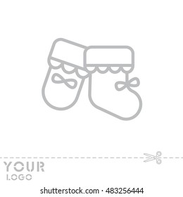 Web line icon. Baby's bootees