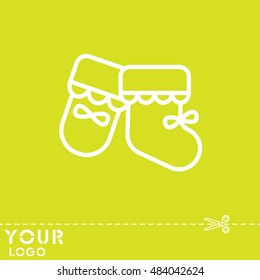 Web line icon. Baby's bootees