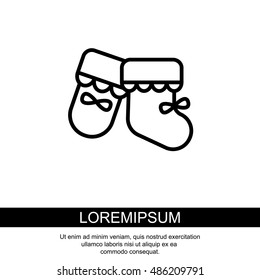 Web line icon. Baby's bootees