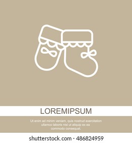Web line icon. Baby's bootees