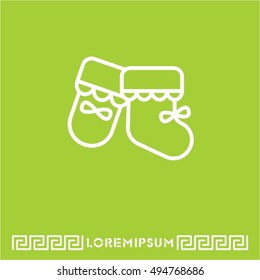 Web line icon. Baby's bootees
