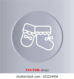 Web line icon. Baby's bootees