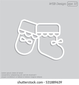 Web line icon. Baby's bootees