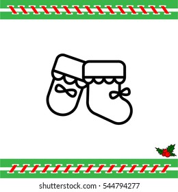 Web line icon. Baby's bootees