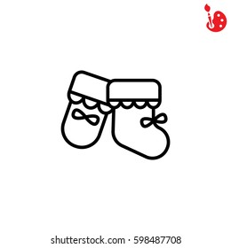 Web line icon. Baby's bootees
