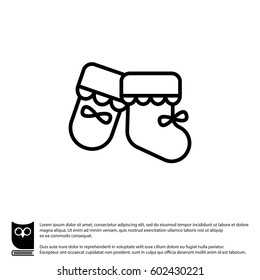 Web line icon. Baby's bootees