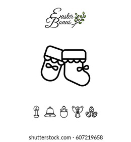 Web line icon. Baby's bootees