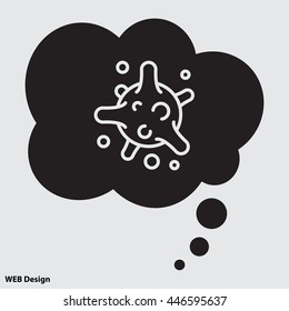 Web line icon. Bacterium, virus