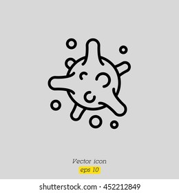 Web line icon. Bacterium, virus