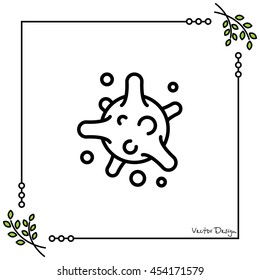 Web line icon. Bacterium, virus