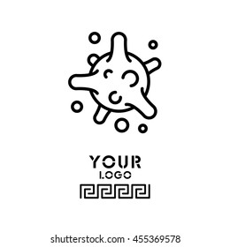 Web line icon. Bacterium, virus
