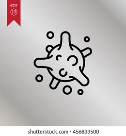 Web line icon. Bacterium, virus