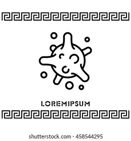 Web line icon. Bacterium, virus