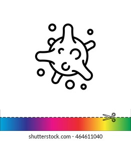 Web line icon. Bacterium, virus