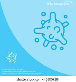 Web line icon. Bacterium, virus