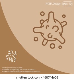 Web line icon. Bacterium, virus