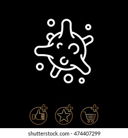 Web line icon. Bacterium, virus