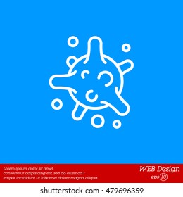 Web line icon. Bacterium, virus