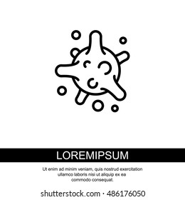 Web line icon. Bacterium, virus