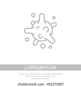 Web line icon. Bacterium, virus