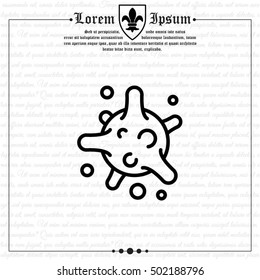 Web line icon. Bacterium, virus