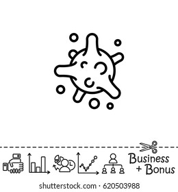 Web line icon. Bacterium, virus
