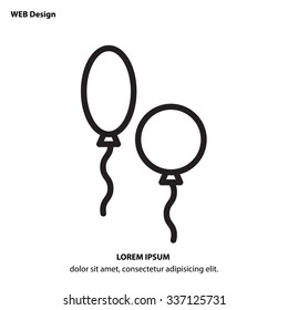Web line icon - Balloons